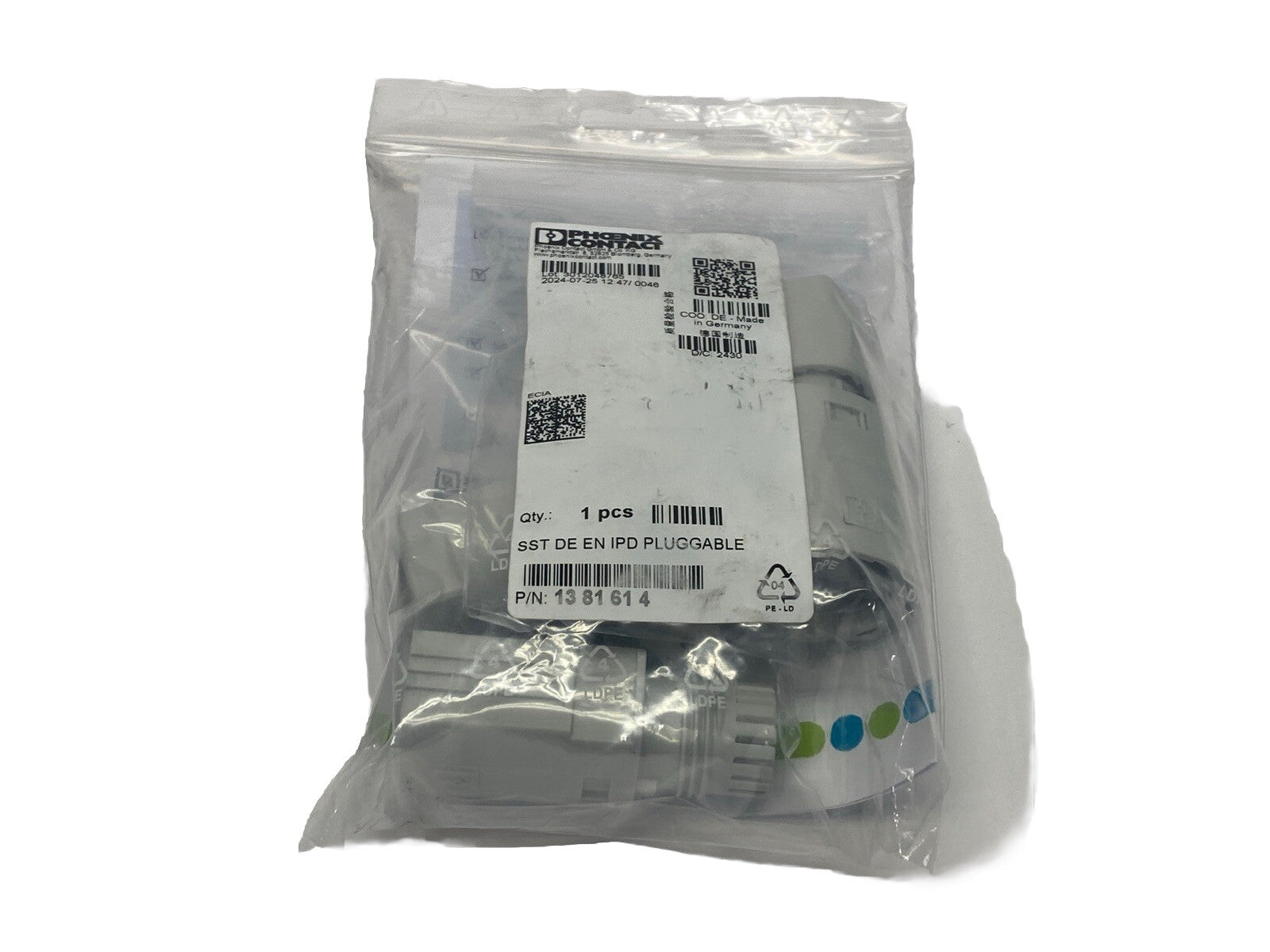 SST DE EN IPD PLUGGABLE,1381614 | Phoenix Contact SST DE EN IPD PLUGGABLE Pluggable Installation System 1381614- New - Maverick Industrial Sales