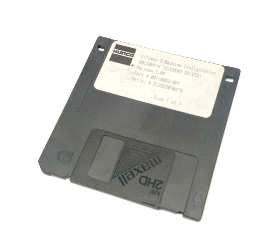 Hurco 007-0052-001 Version 1.00 Ultimax 3 Machine Configuration Disk BMC30HT/M - Maverick Industrial Sales