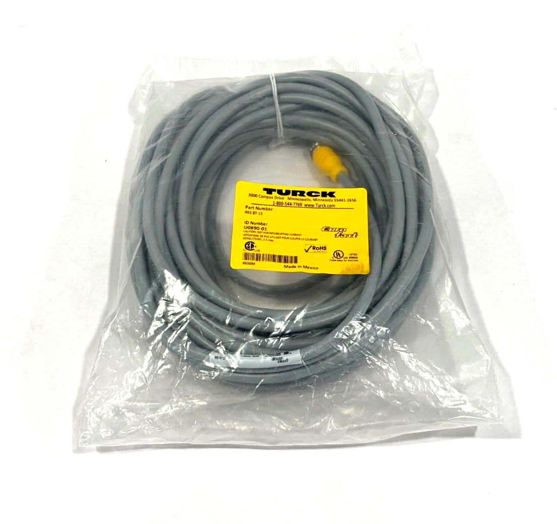 Turck RKS 8T-15 Eurofast Cable Cordset, M12 Female, U0890-01, 4616M - Maverick Industrial Sales