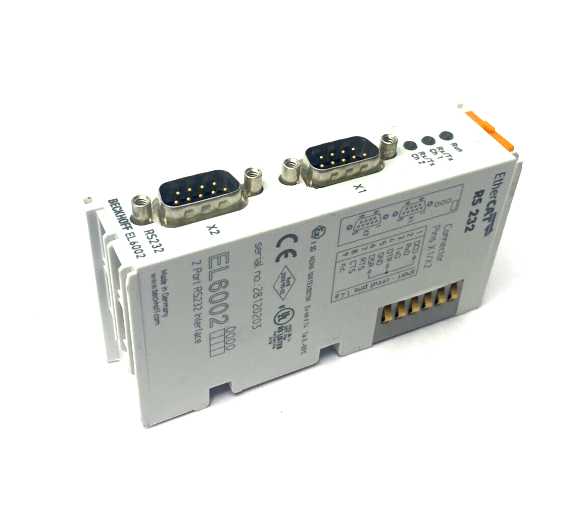 Beckhoff EL6002 EtherCAT 2-Port RS232 Interface Module - Maverick Industrial Sales