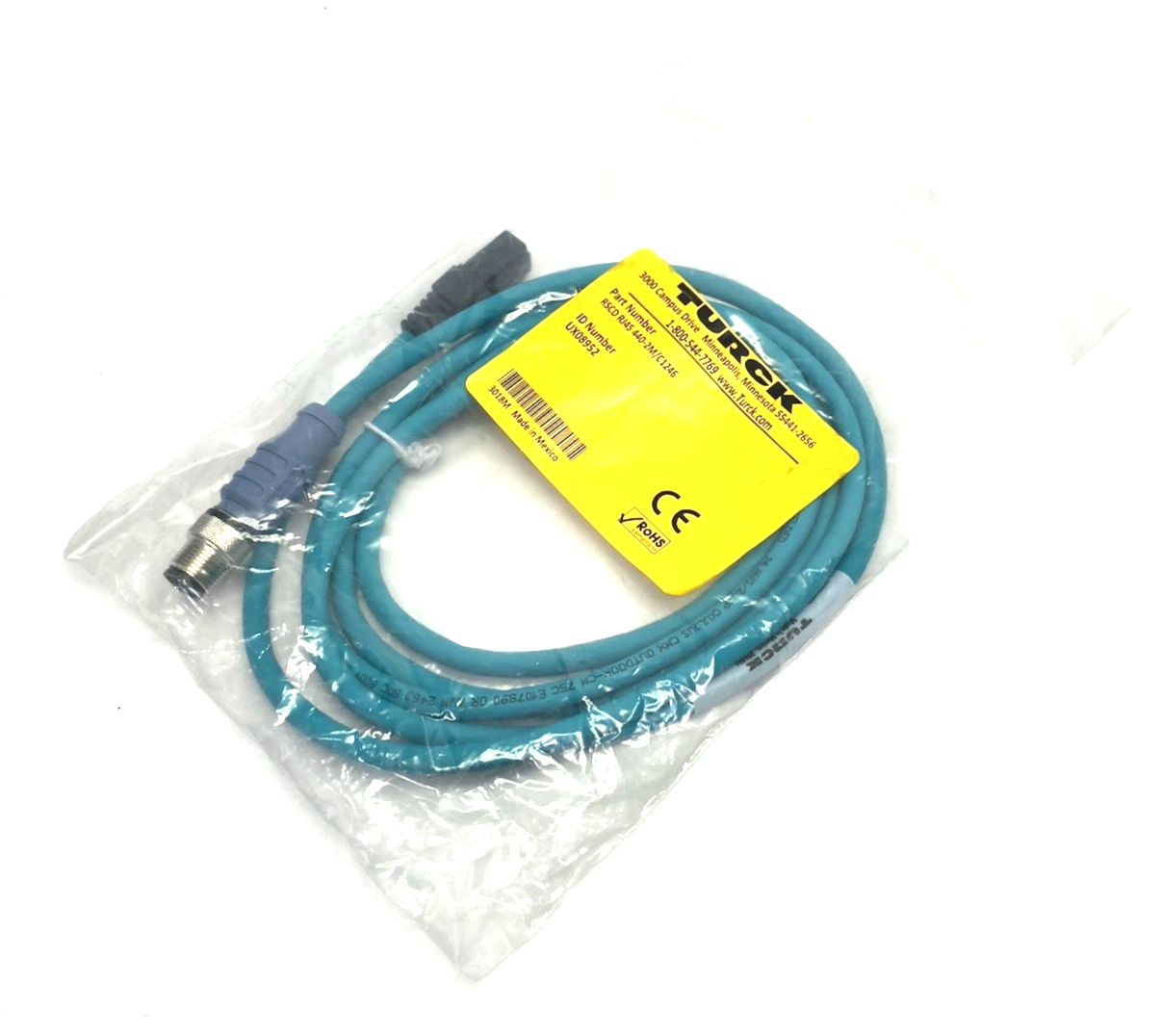 RSCD RJ45 440-2M/C1246 | Turck Industrial Ethernet Cordset D-Coded UX08952- New - Maverick Industrial Sales
