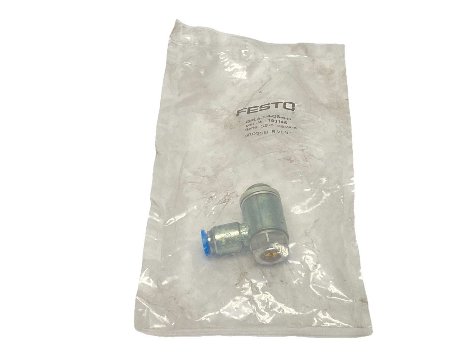 Festo GRLA-1/4-QS-6-D One-Way Flow Control Valve 193146 - New – Open box - Maverick Industrial Sales