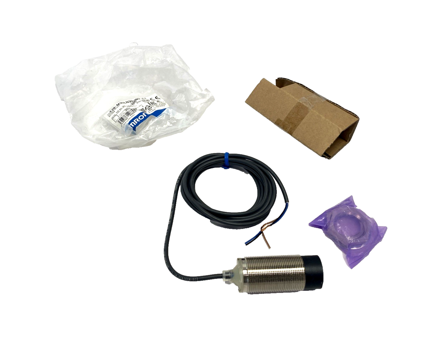 Omron E2B-M30LN30-WZ-C1 Cylindrical Proximity Sensor 10-30VDC w/ Mounting Nut - Maverick Industrial Sales