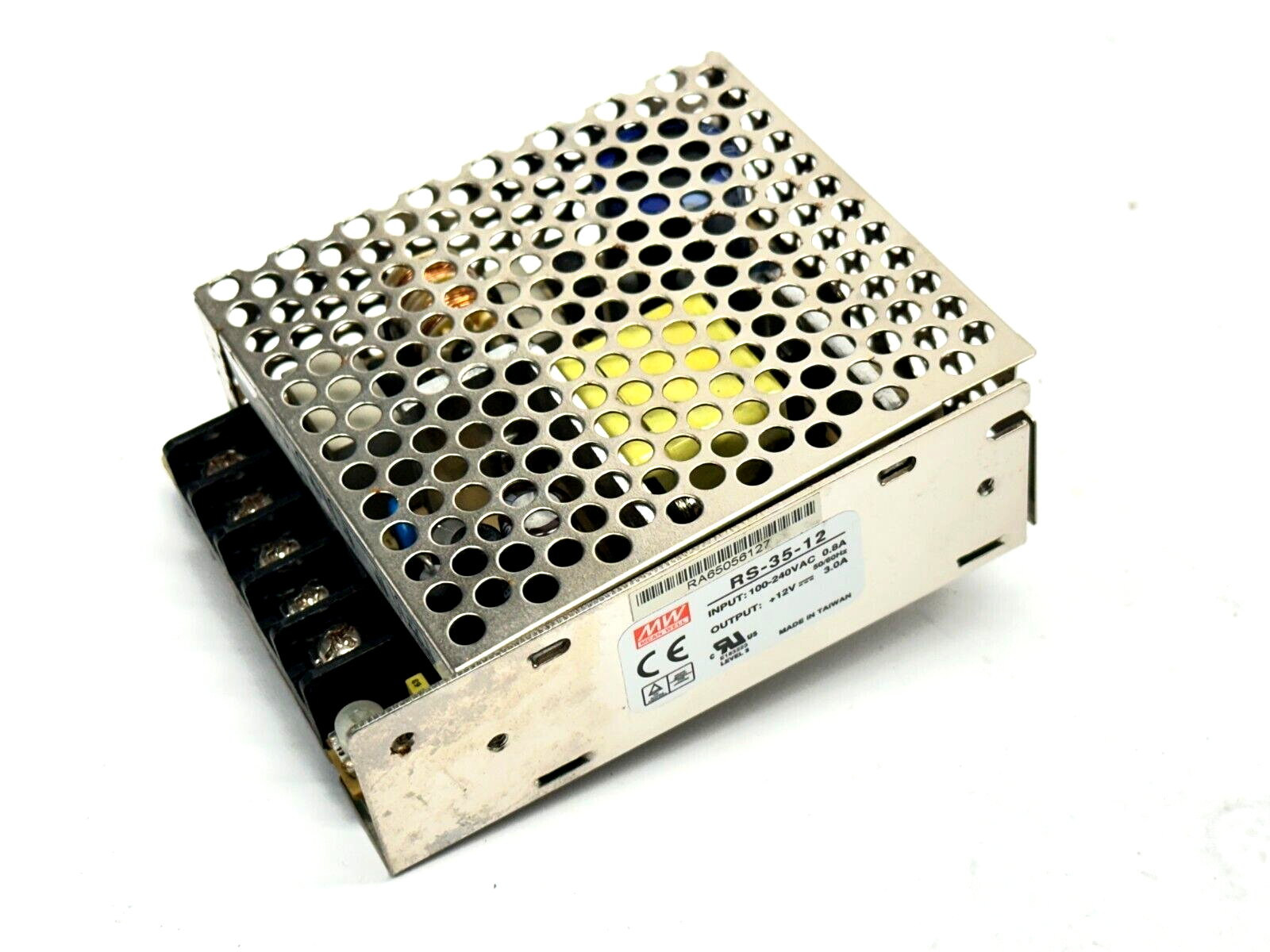 RS-35-12 | Mean Well Power Supply 100-240VAC Input / 12V Output DIN - Used - Maverick Industrial Sales