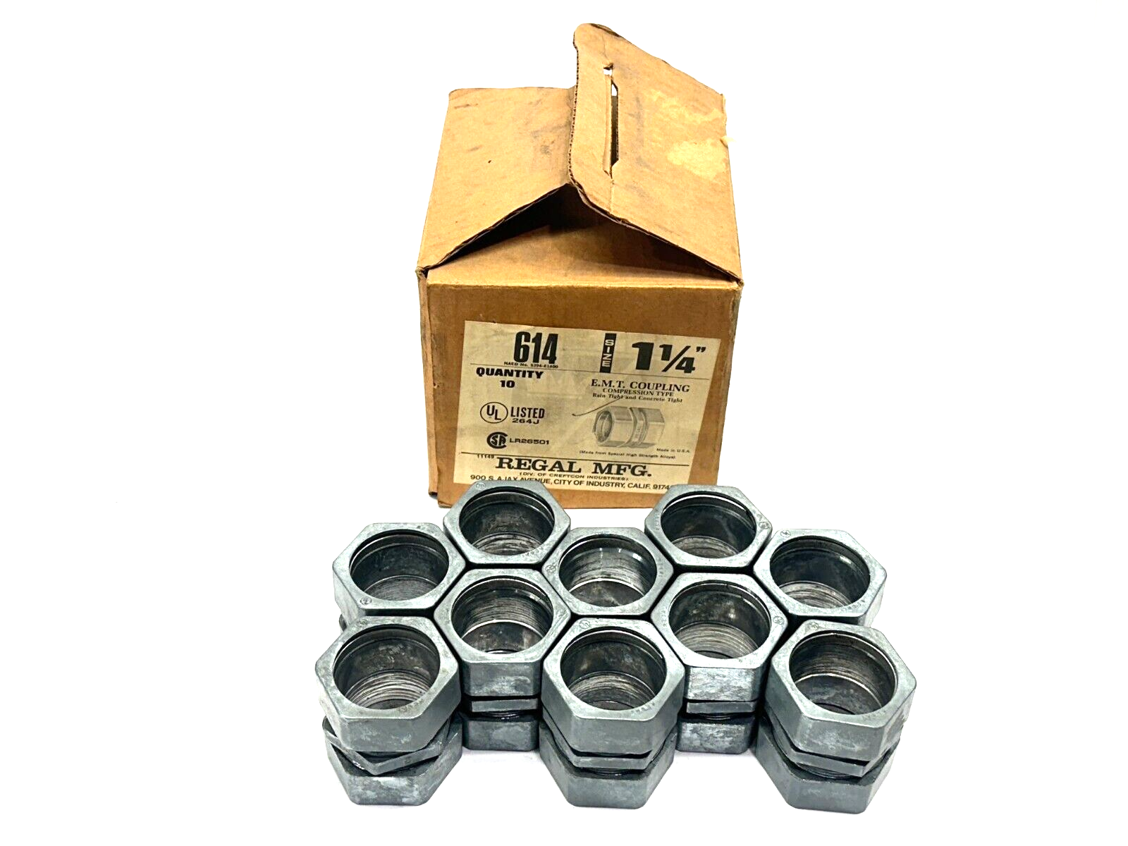 5394-61400, 614 | Regal 5394-61400 614 E.M.T. Coupling Compression Type 1-1/4" LOT OF 10 - New Other - Maverick Industrial Sales