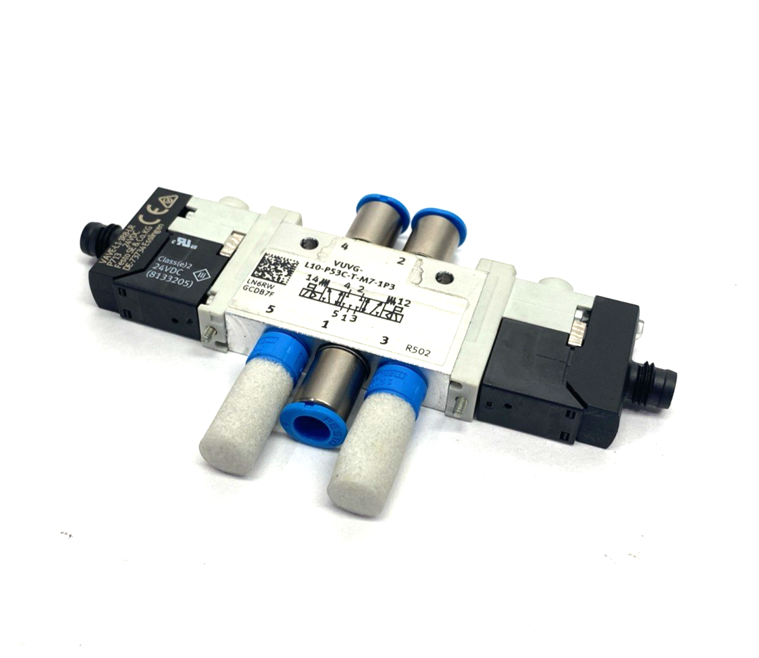 Festo VUVG-L10-P53C-T-M7-1P3 Air Solenoid Valve, 5/3, Closed 566476 - Maverick Industrial Sales