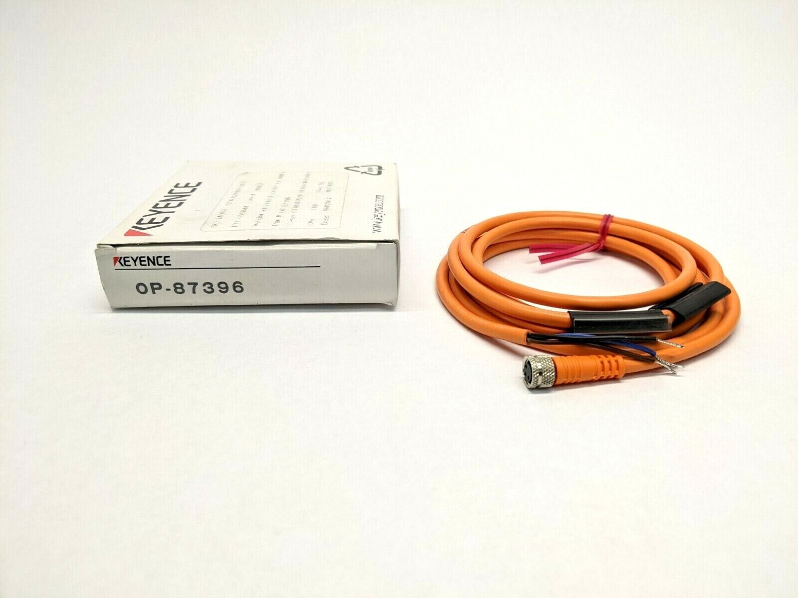 OP-87396 | Keyence Connector Cable M8 3-Pin Straight 2-m PVC - New - Maverick Industrial Sales