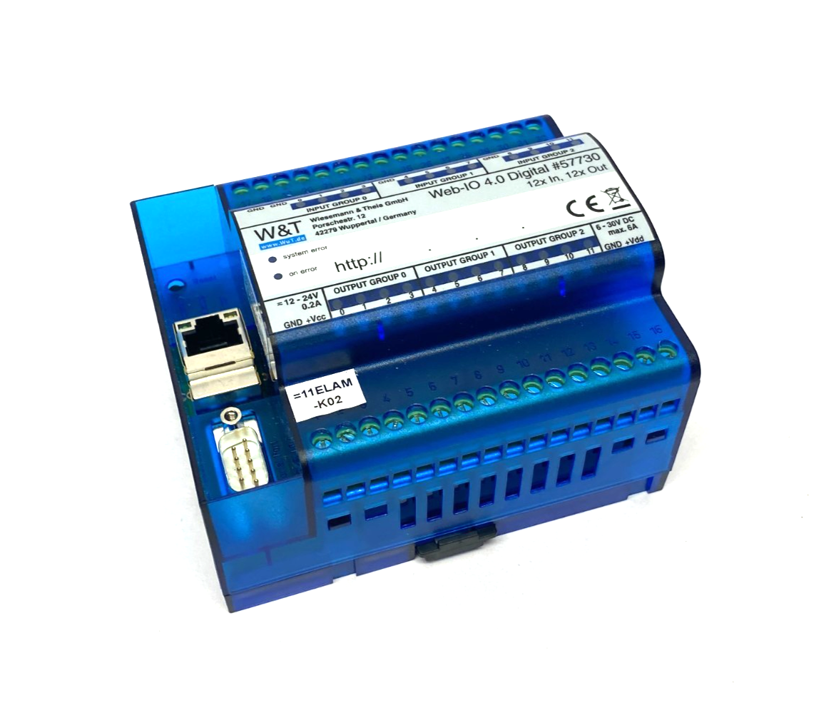 W&T Wiesemann & Theis 57730 Web-IO 4.0 Digital 12xIn, 12xOut Module - Used - Maverick Industrial Sales