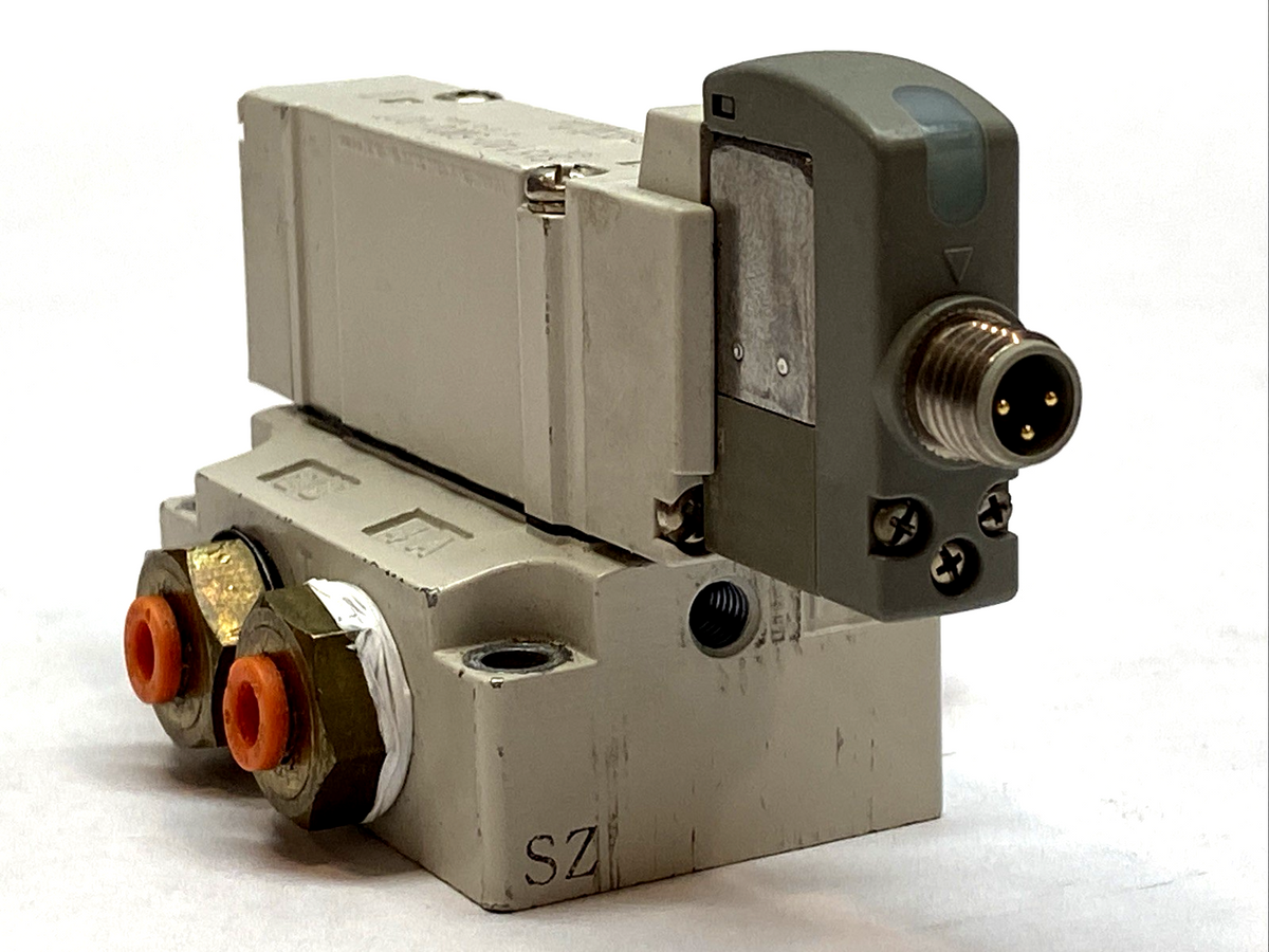 SY5140-5WOU-02T | SMC Solenoid Valve 5-Port 24VDC 1/4" Base Mount - Used - Maverick Industrial Sales