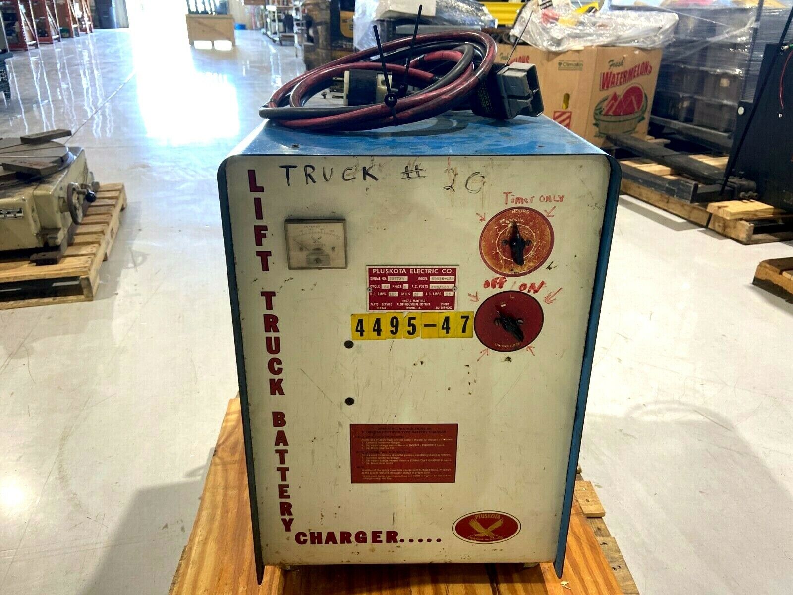 SDR18-120 | Pluskota Lift Truck Battery Charger 18 Cell 1 PH 440/500 VAC 120 DC - Used - Maverick Industrial Sales