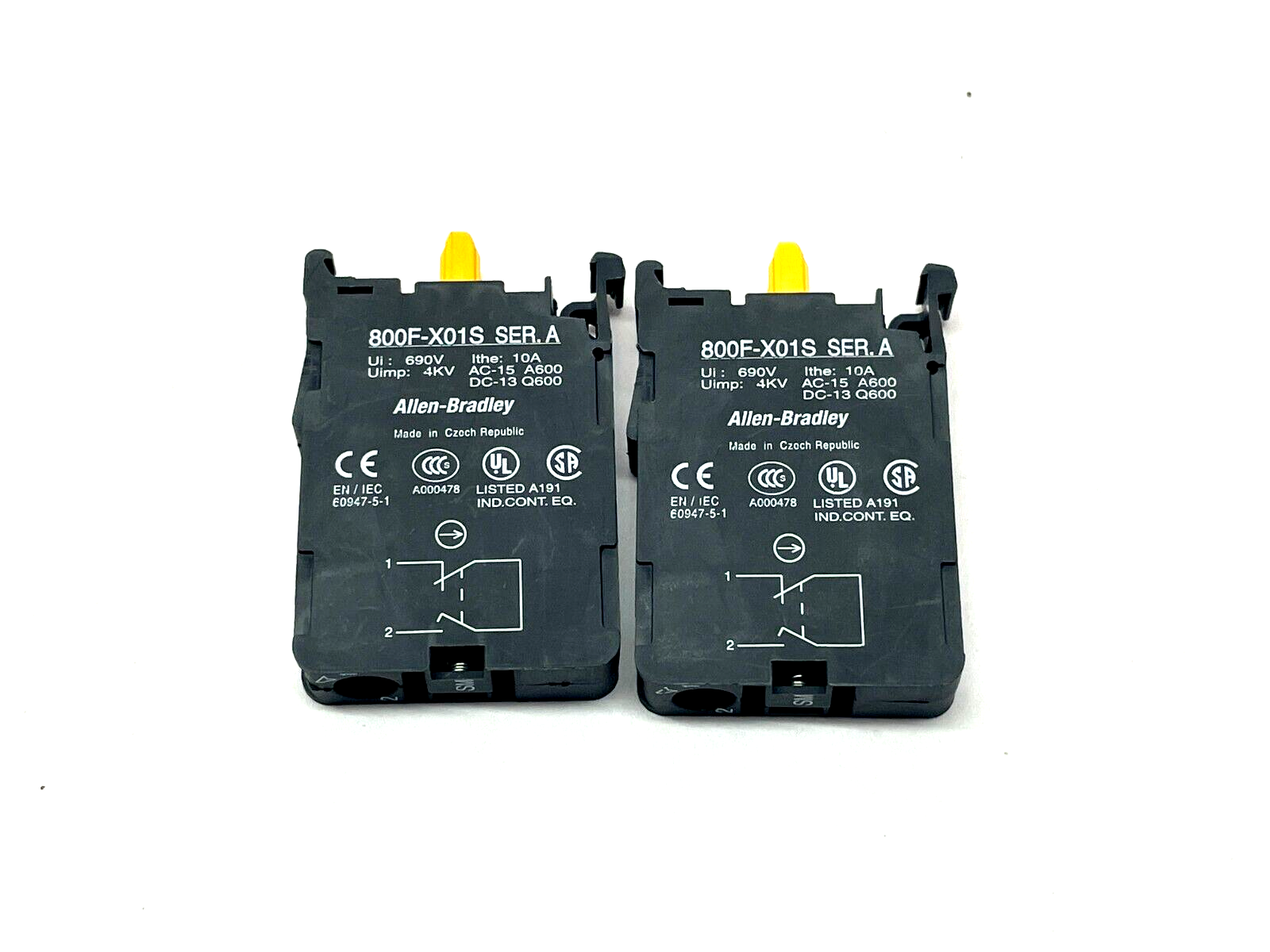 Allen Bradley 800F-X01S Ser. A Pushbutton Contactors LOT OF 2 - Maverick Industrial Sales