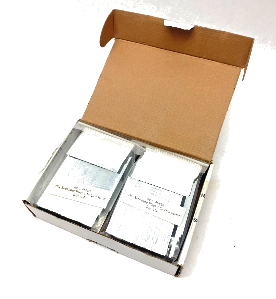 45898 | Hesse Aluminum Substrate Plate 1.5 x 25 x 90mm BOX OF 400 - New – Open box - Maverick Industrial Sales