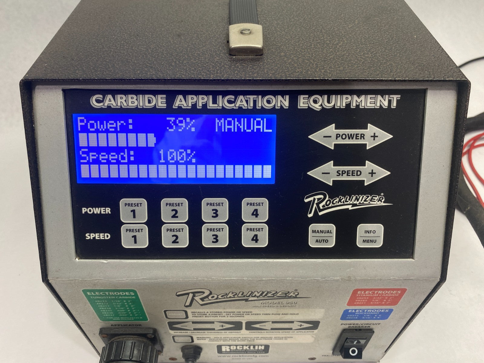 Rocklin 950E Rocklinizer Carbide Application Machine w/ 950-400 Deposit Gun - Maverick Industrial Sales