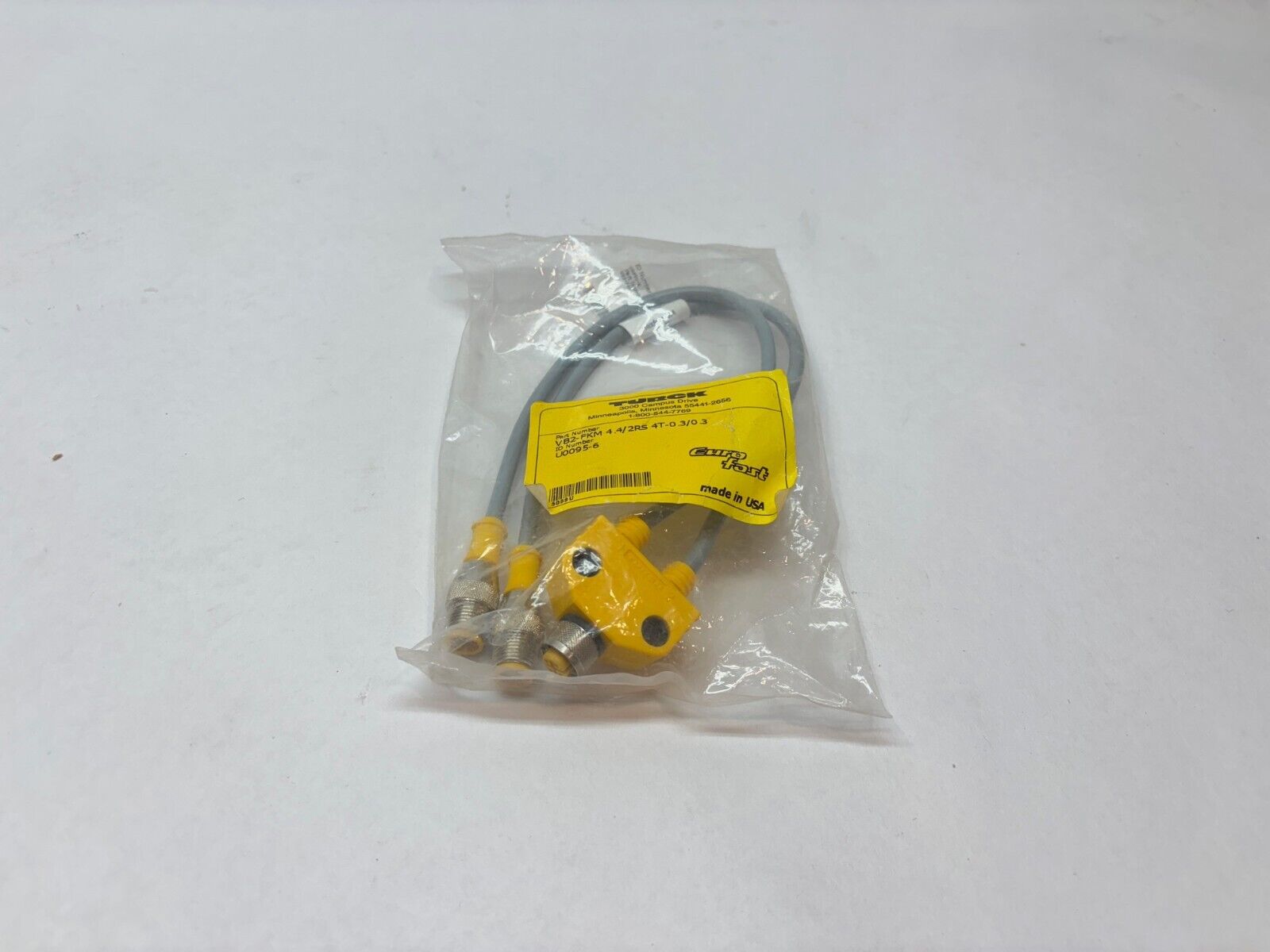 Turck VB2-FKM 4.4/2RS4 T-0.3/0.3 Eurofast Cordset Splitter, M12, U0095-6 - New - Maverick Industrial Sales