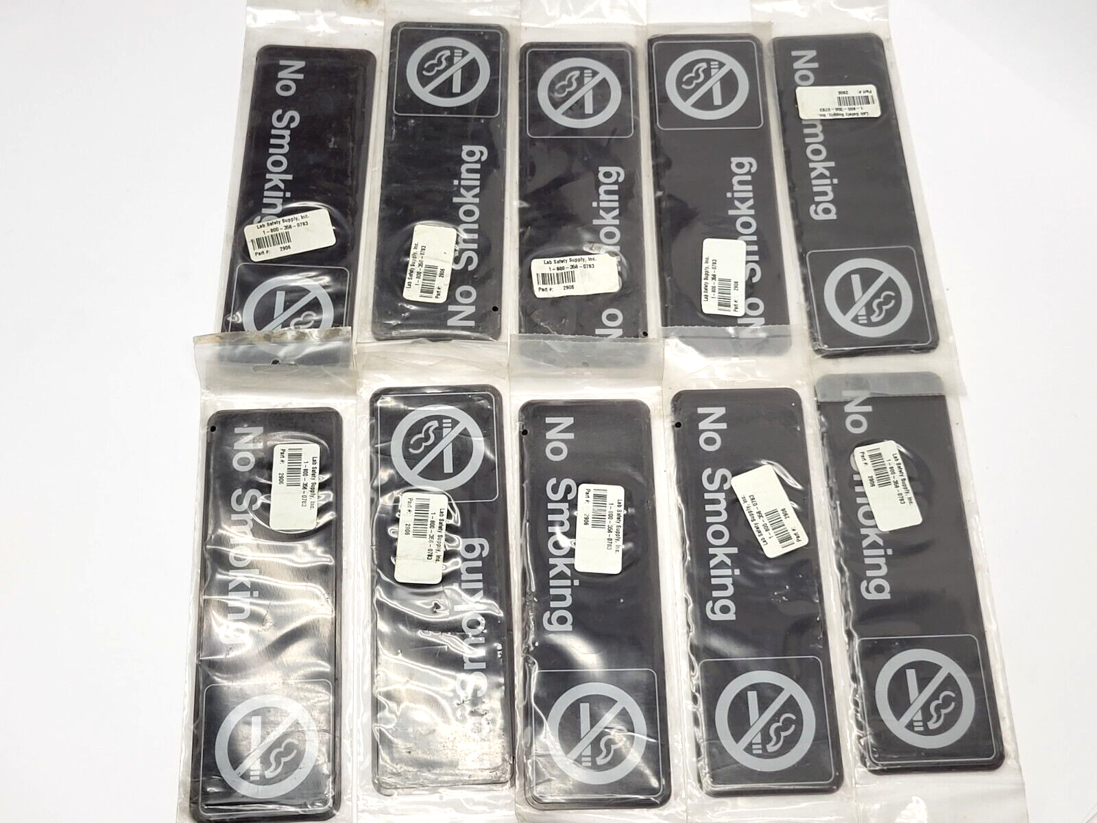 Lab Safety Supply Inc. 2906 No Smoking Sign LOT OF 10 - New - Maverick Industrial Sales