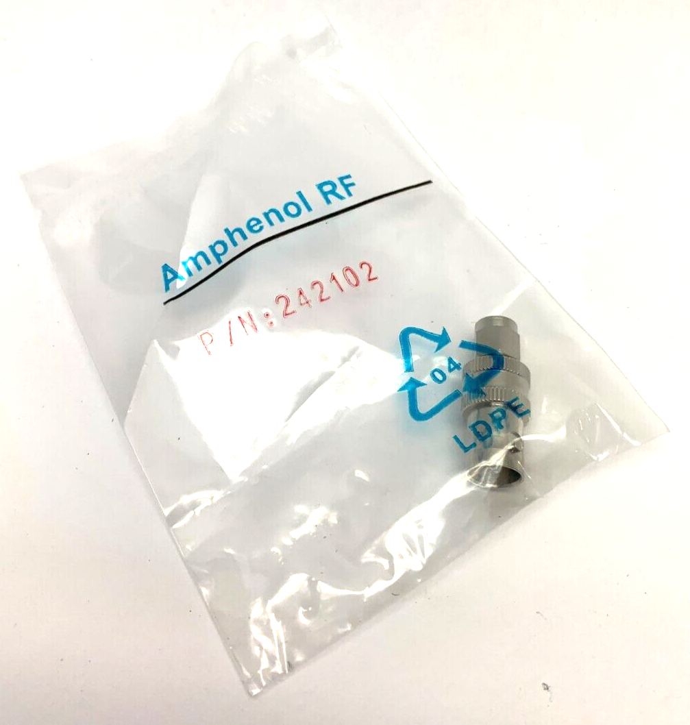 Amphenol 242102 Coaxial Connector SMA Plug Male Pin to BNC Jack Female Socket - Maverick Industrial Sales