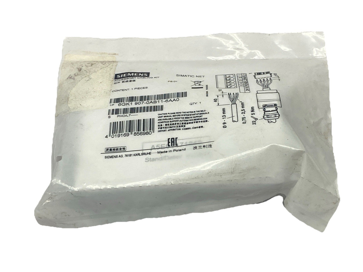 6GK1 907-0AB11-6AA0 | Siemens Power Plug PRO 5-Pole Connector - New - Maverick Industrial Sales