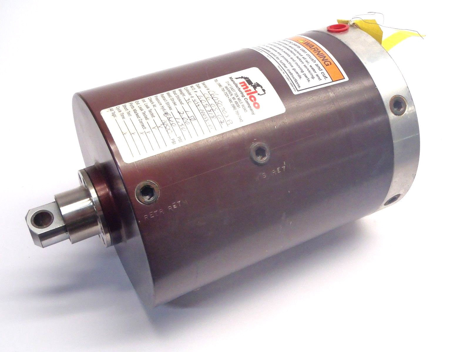 Milco 454-10055-01 Pneumatic Cylinder ML-2551-52, 2.00 Weld Stroke - Used - Maverick Industrial Sales