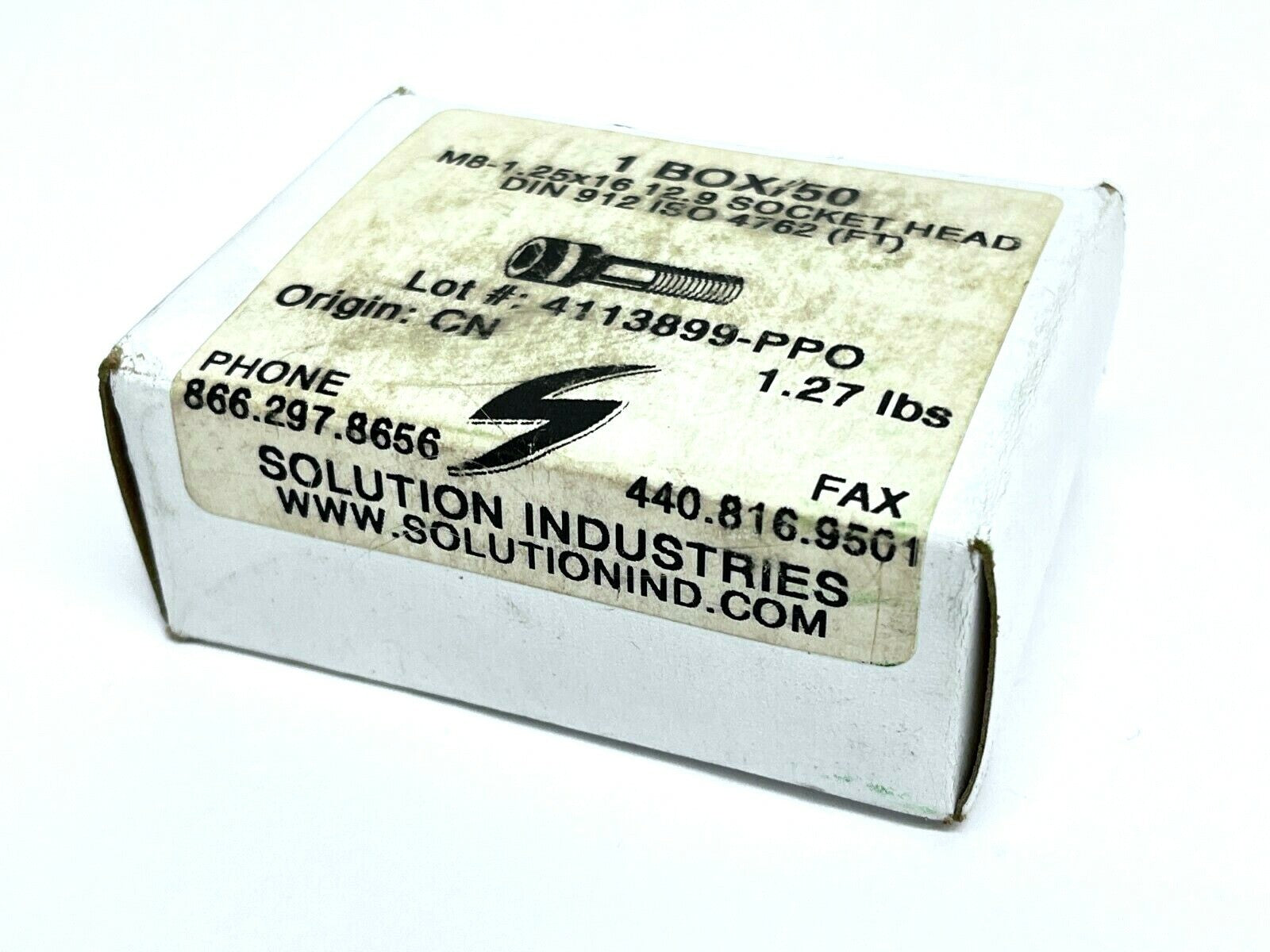 Solution Industries M8-1.25x16 12.9 Socket Head DIN 912 ISO 4762 (FT) BOX OF 50 - Maverick Industrial Sales