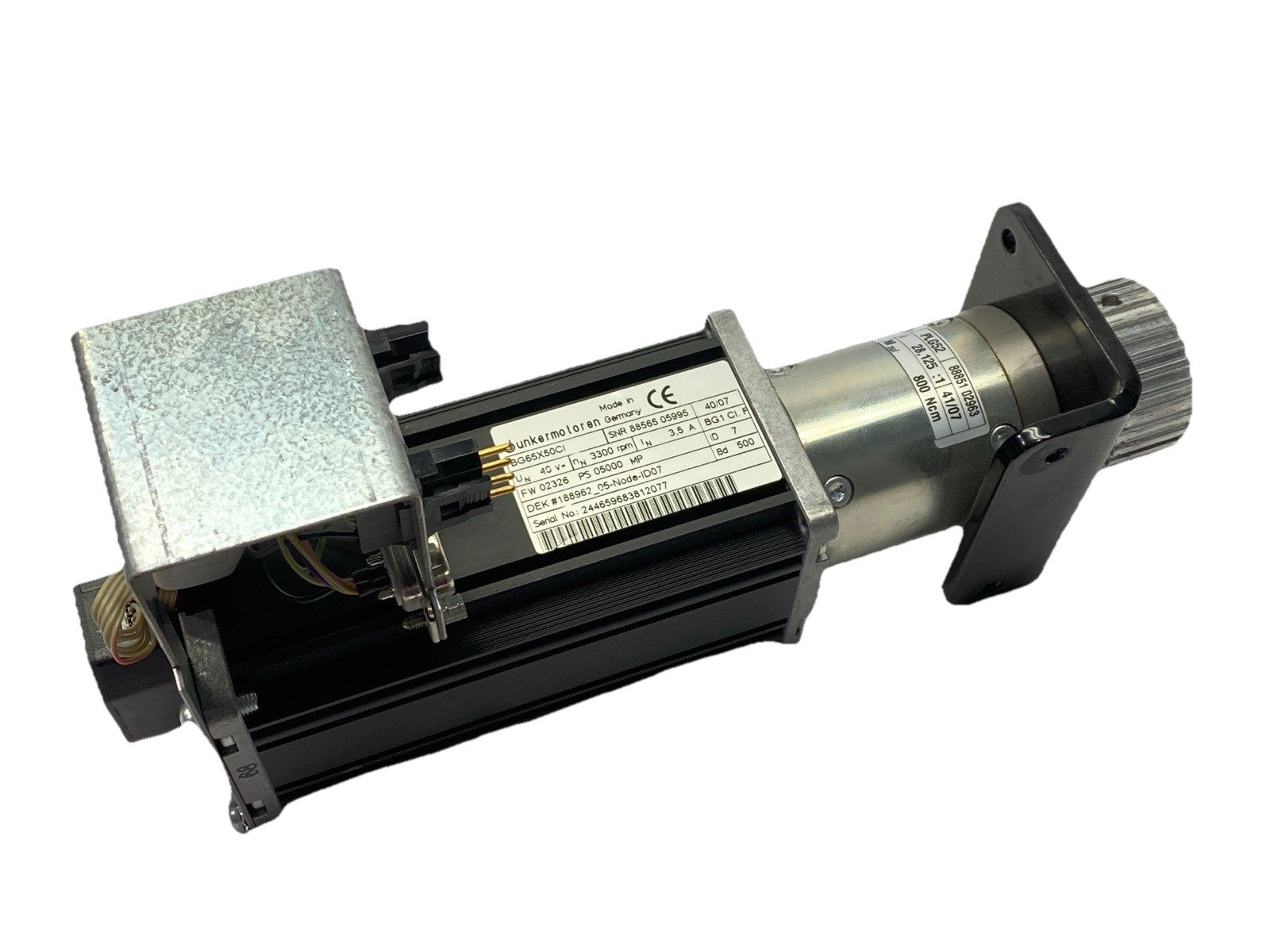 Dunkermotoren BG 65X50CI Motor 3300rpm 3.5A 40V w/ PLG52 28.125:1 800Ncm - Maverick Industrial Sales