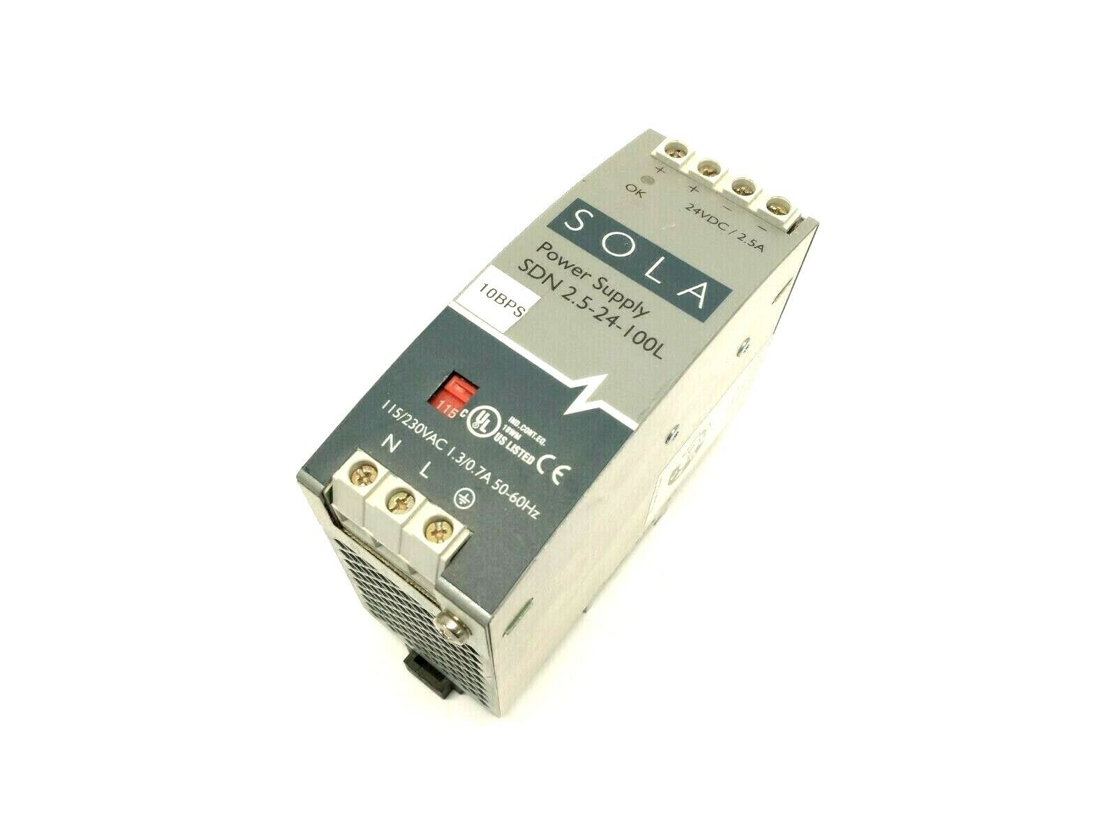Sola SDN2.5-24-100L SDN Series Power Supply Unit 115/230VAC 24VDC - Maverick Industrial Sales