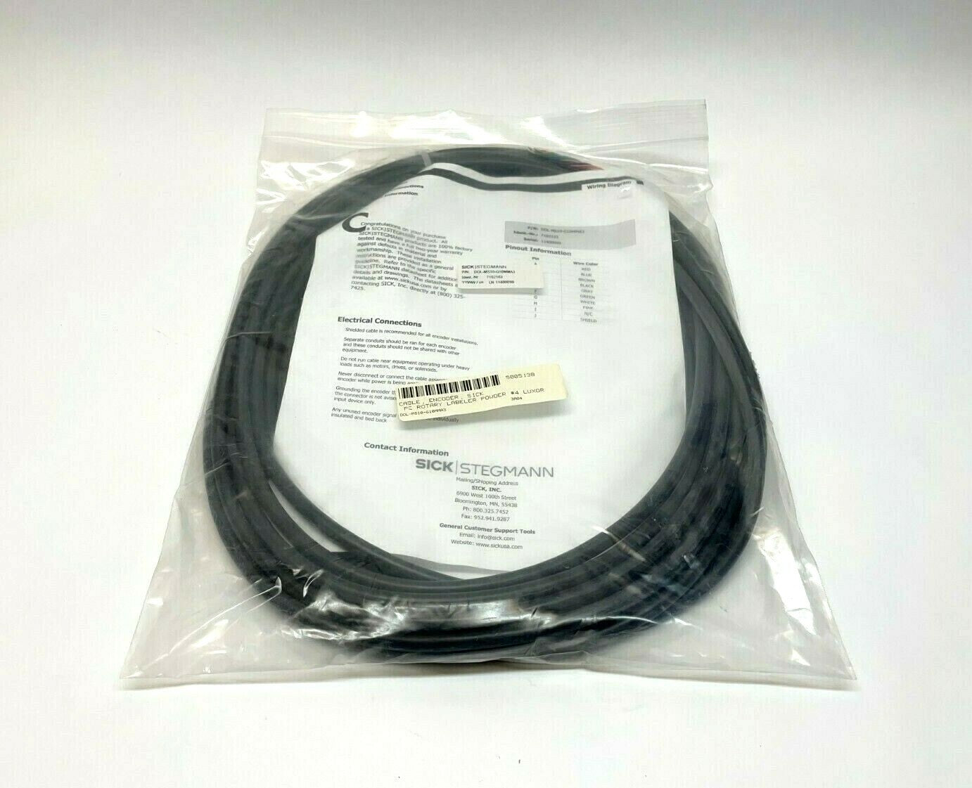 Sick DOL-MS10-G10MMA3 Encoder Cable, 7102163 - New - Maverick Industrial Sales