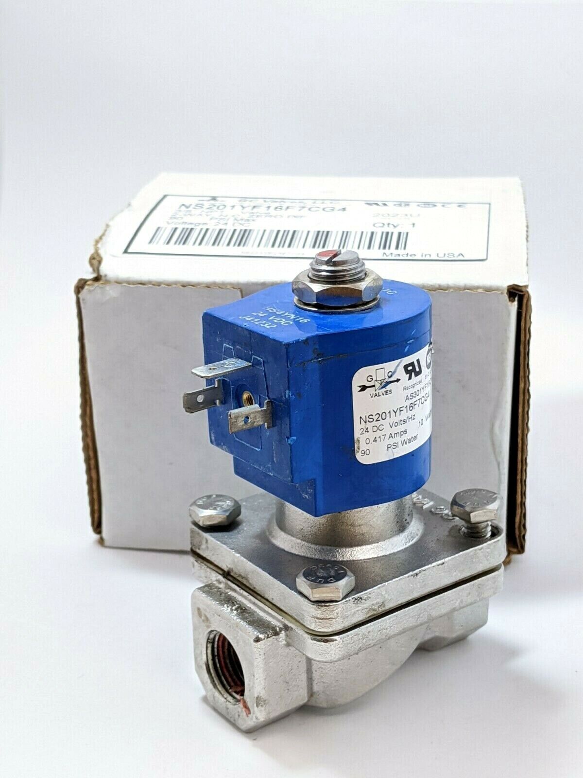 NS201YF16F7CG4 | GC Valves Water Solenoid Valve 2 Port / Way, 3/8” NPT 24V - Used - Maverick Industrial Sales