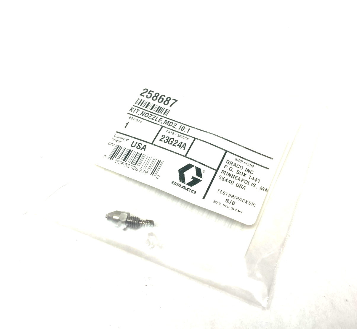 258687 | Graco Check Tip Kit, Nozzle, MD2, 10:1 - New - Maverick Industrial Sales