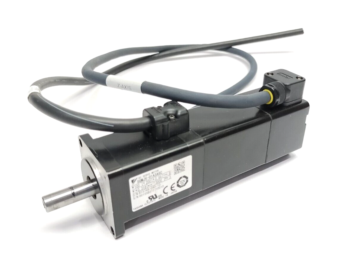 SGMJV-01A3A6C | Yaskawa Rotary AC Servo Motor 100W 200V 0.84A 3PH 3000RPM - Used - Maverick Industrial Sales