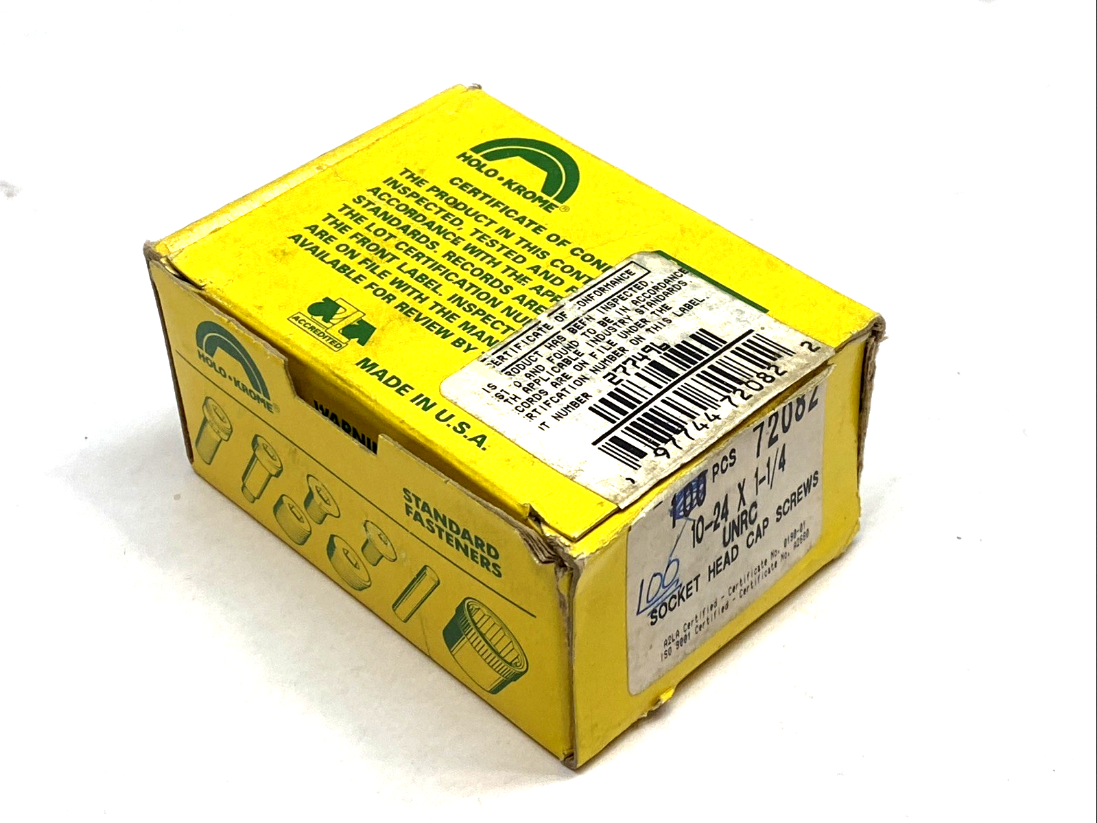 72082 | Holo Krome Socket Head Cap Screw 10-24 X 1-1/4 Alloy Steel LOT OF 88 - New Other - Maverick Industrial Sales