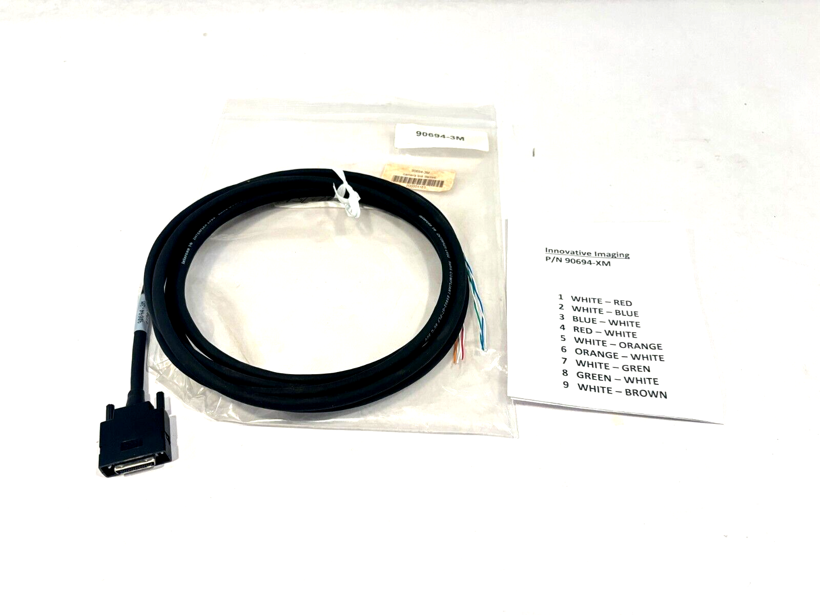 Innovative Imaging 90694-3M, 90694-XM, Camera Link Cable, 9-Wire - Open box - Maverick Industrial Sales