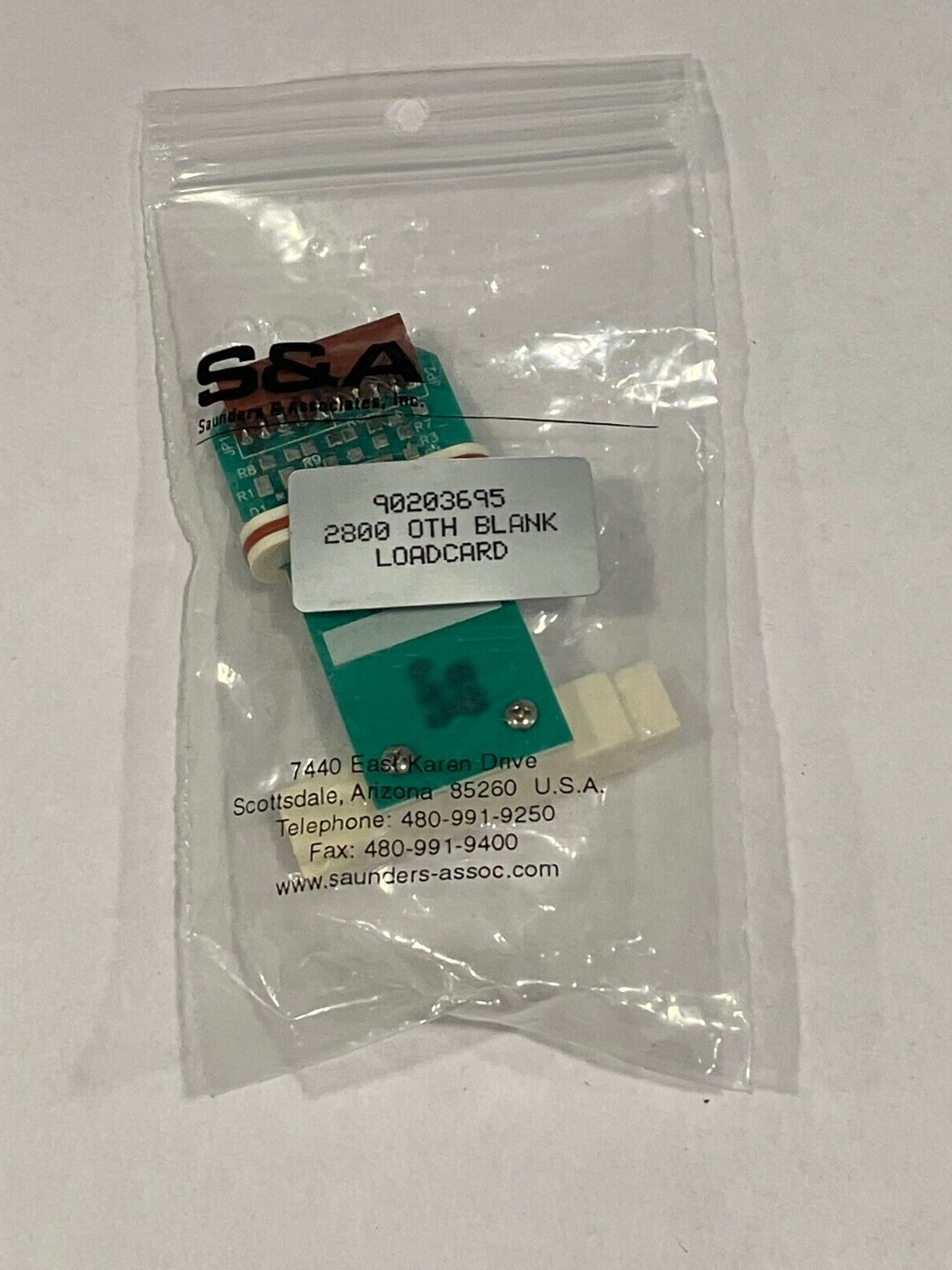 Saunders & Associates 90203695 2800 OTH Blank Loadcard 0000782-03 - Maverick Industrial Sales