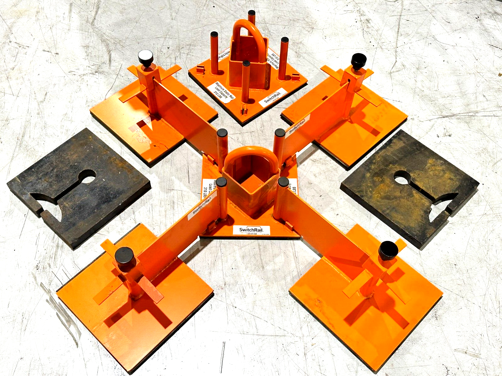 SwitchRail Non-Penetrating Single Man Tie-Off System with 16 50lb Counterweights - Used - Maverick Industrial Sales