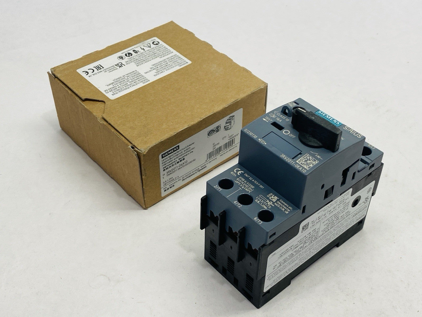Siemens 3RV2011-0KA10 Circuit Breaker Class 10 0.9-1.25A 3-Pole - Maverick Industrial Sales