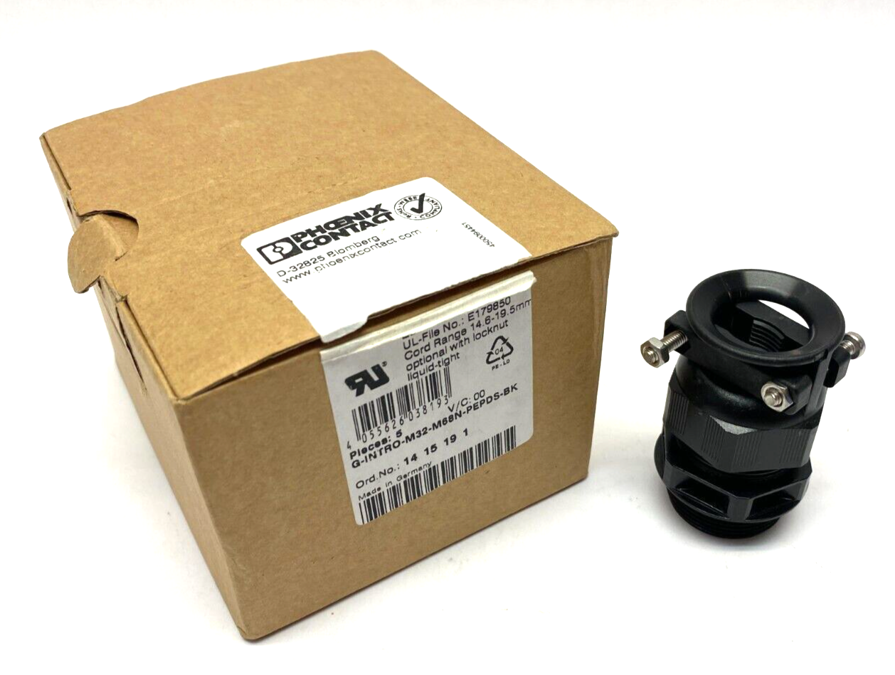 Phoenix Contact G-INTRO-M32-M68N-PEPDS-BK Cable Gland 13-21mm 1415191 BOX OF 7 - New – Open box - Maverick Industrial Sales