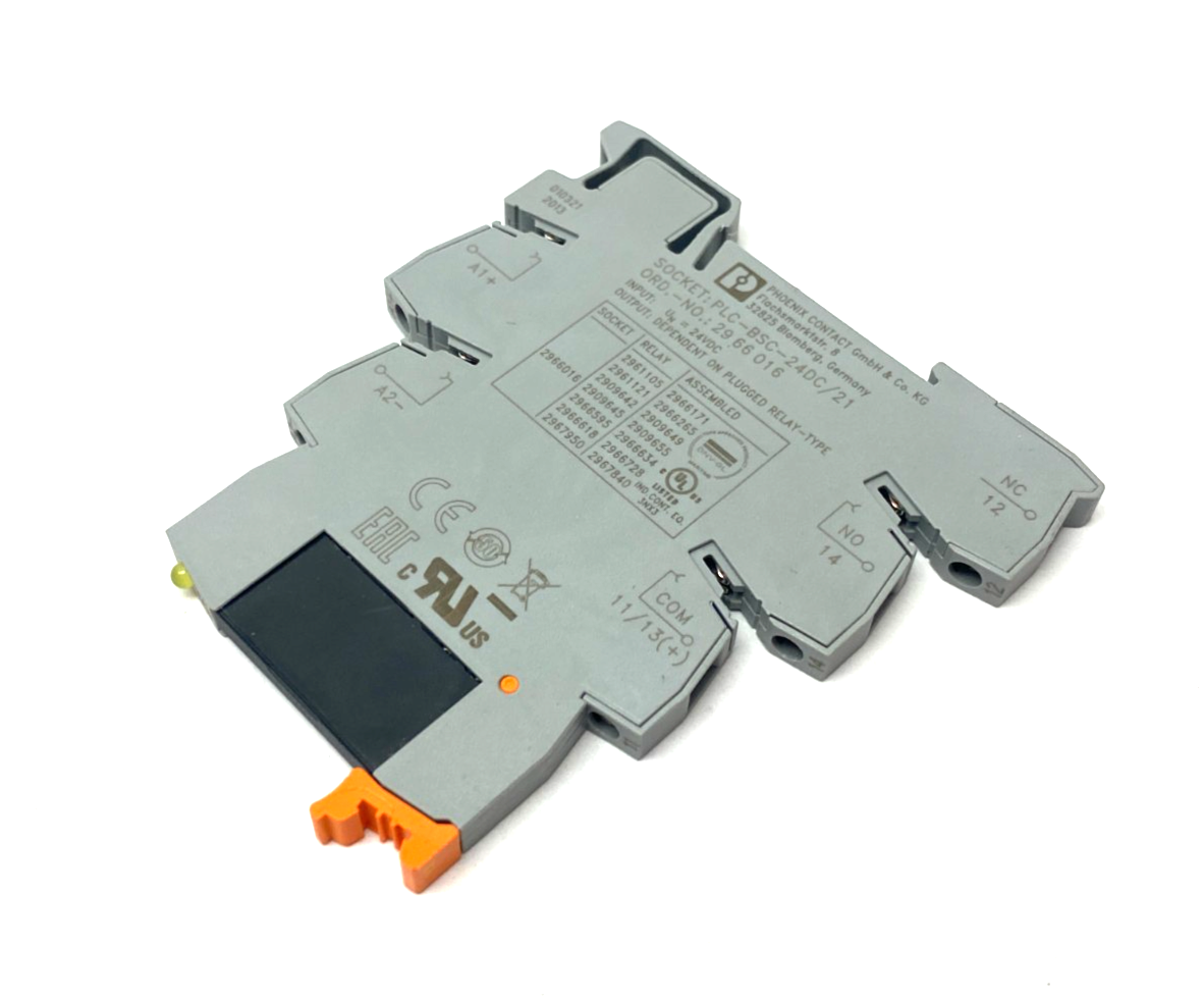 Phoenix Contact PLC-BSC-24DC/21 Plug-In Socket Base 2966015 w/ 2966595 Relay - Maverick Industrial Sales
