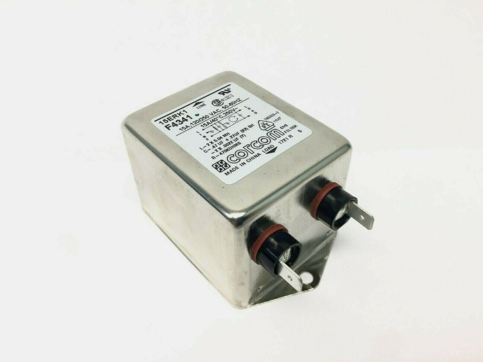 15ERK1 | Corcom Power Line Filter 15A, 120/250 VAC, 50-60 Hz - Used - Maverick Industrial Sales