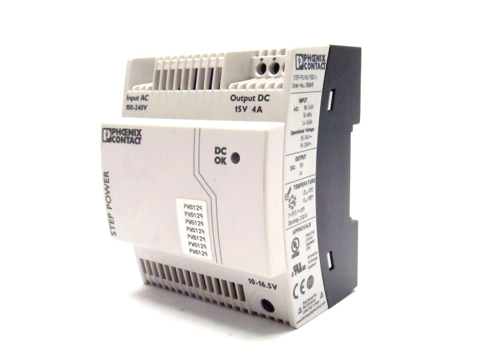 Phoenix Contact STEP-PS/ 1AC/15DC/4 Power Supply Unit 2868619 - Maverick Industrial Sales