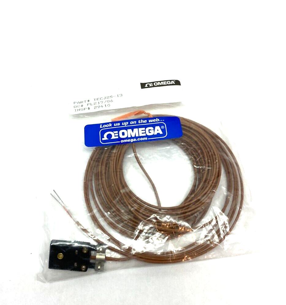 Omega TECJ25-13 Thermocouple Extension Cable Type J 2-Wire and Retractable Cable - Maverick Industrial Sales