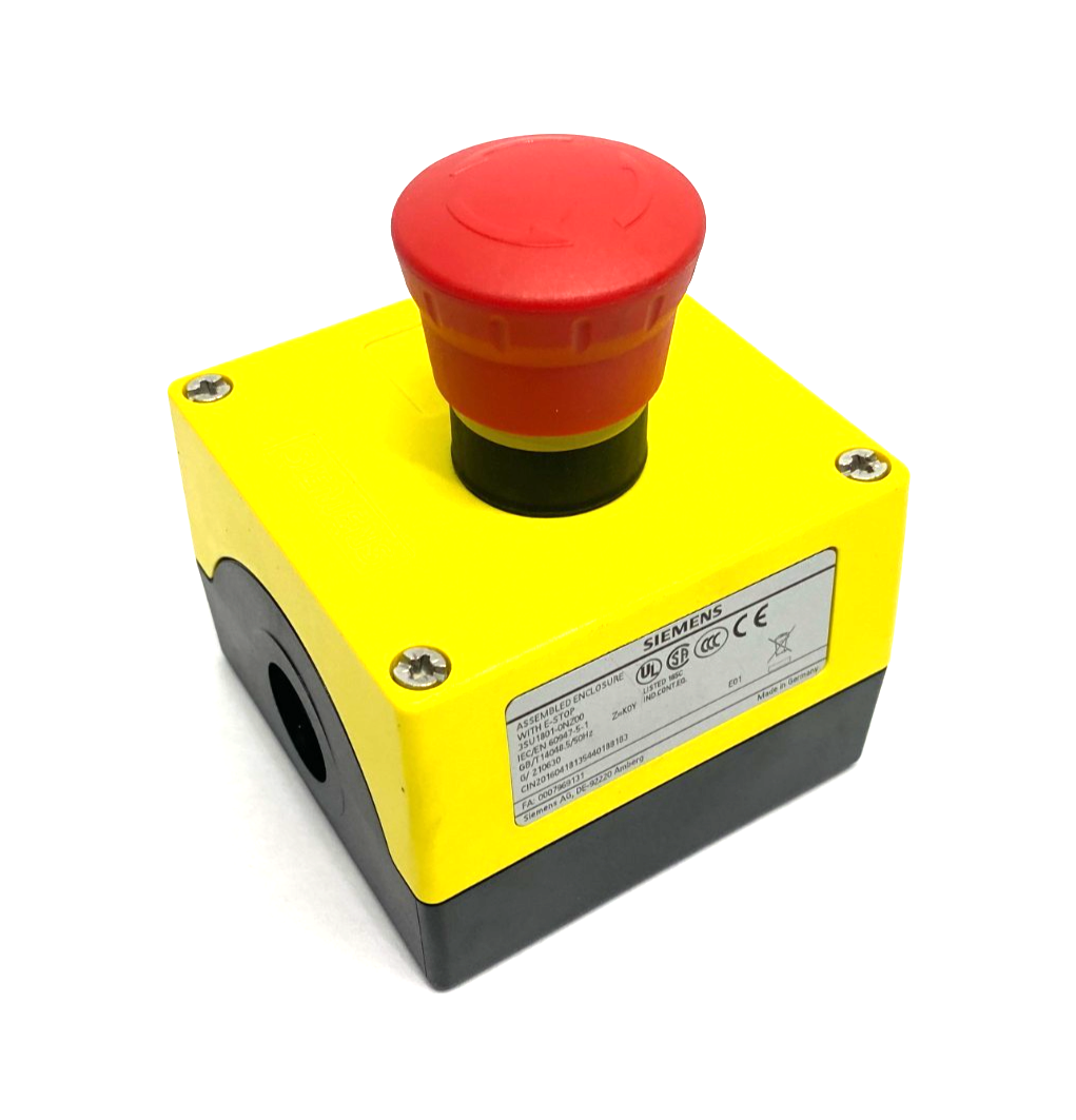 Siemens 3SU1801-0NZ00 K0Y SIRIUS ACT Plastic Emergency Stop Housing Enclosure - Maverick Industrial Sales