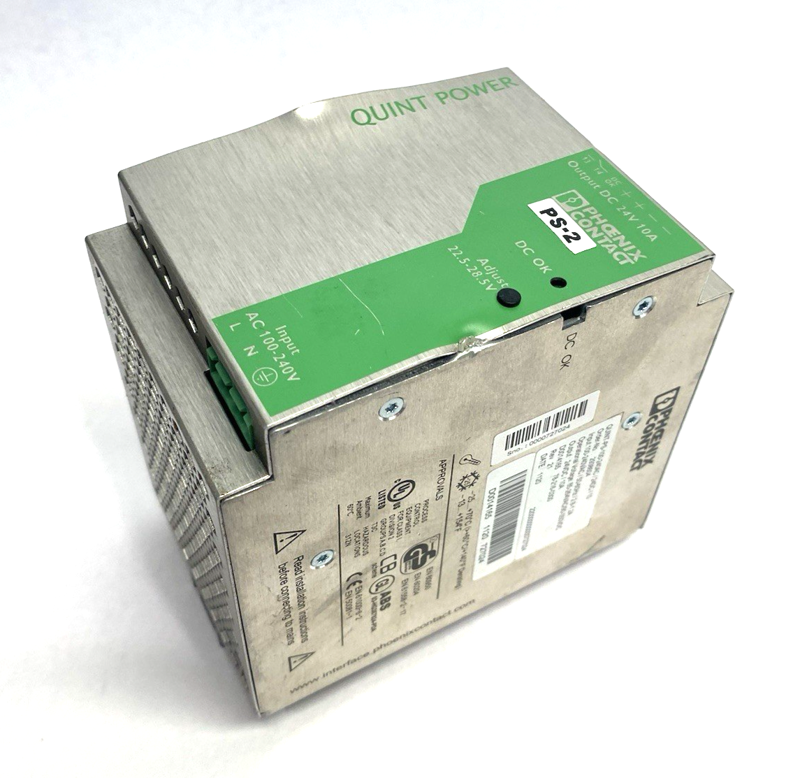 Phoenix Contact 2938604 Power Sup. QUINT-PS-100-240AC/24DC/10 DAMAGED FACE - Maverick Industrial Sales