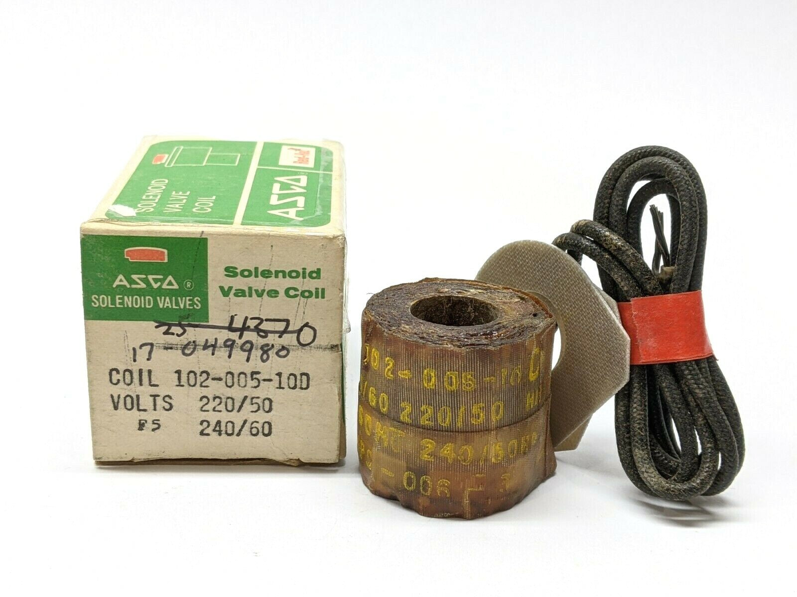 Asco 102-005-10D Solenoid Valve Coil 220/50 240/60 Red-Hat - Maverick Industrial Sales