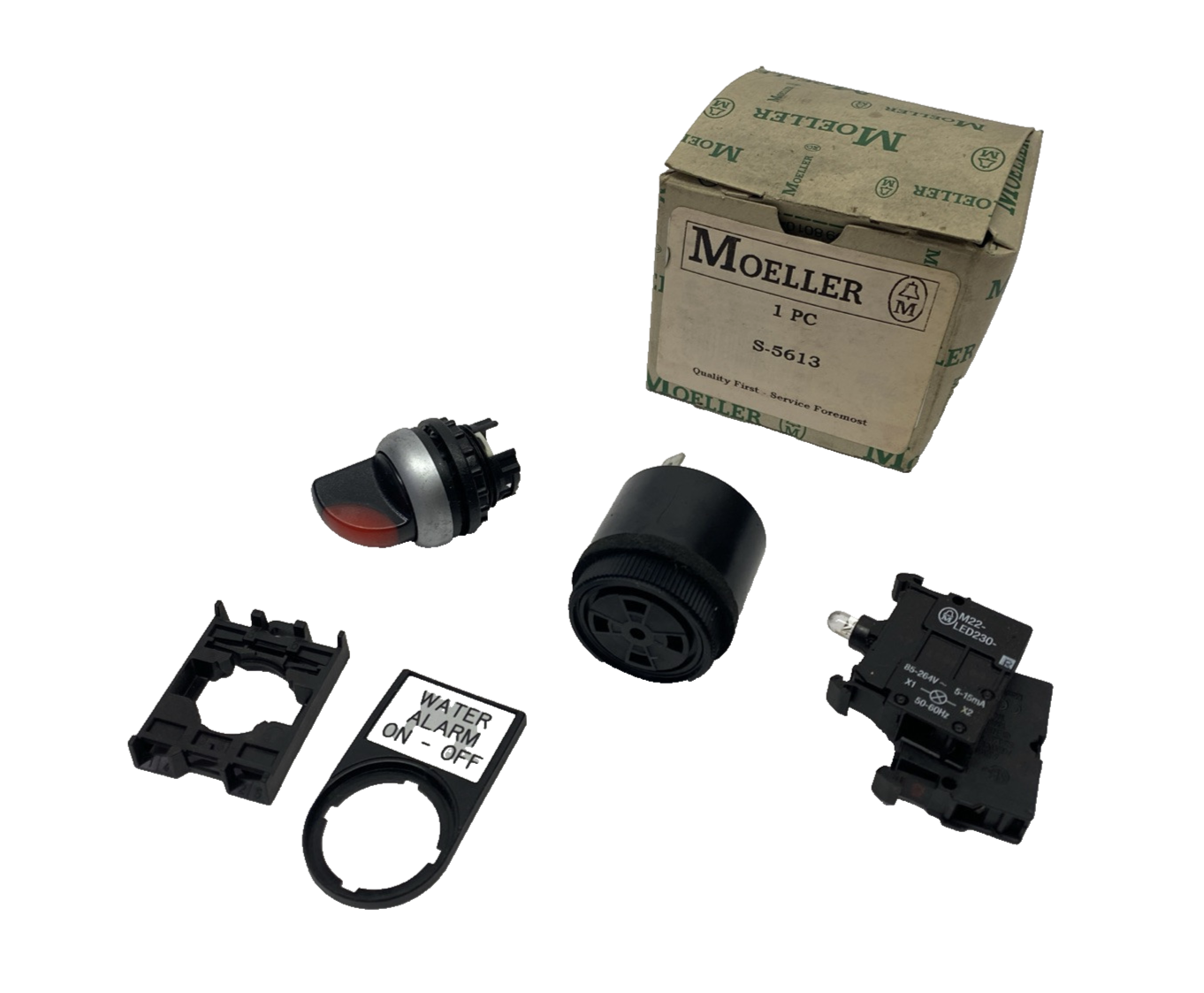 MC-09-201-Q, S-5613 | Moeller S-5613 Alarm Option Kit 120VAC Continuous Tone, Audiolarm MC-09-201-Q - New – Open box - Maverick Industrial Sales