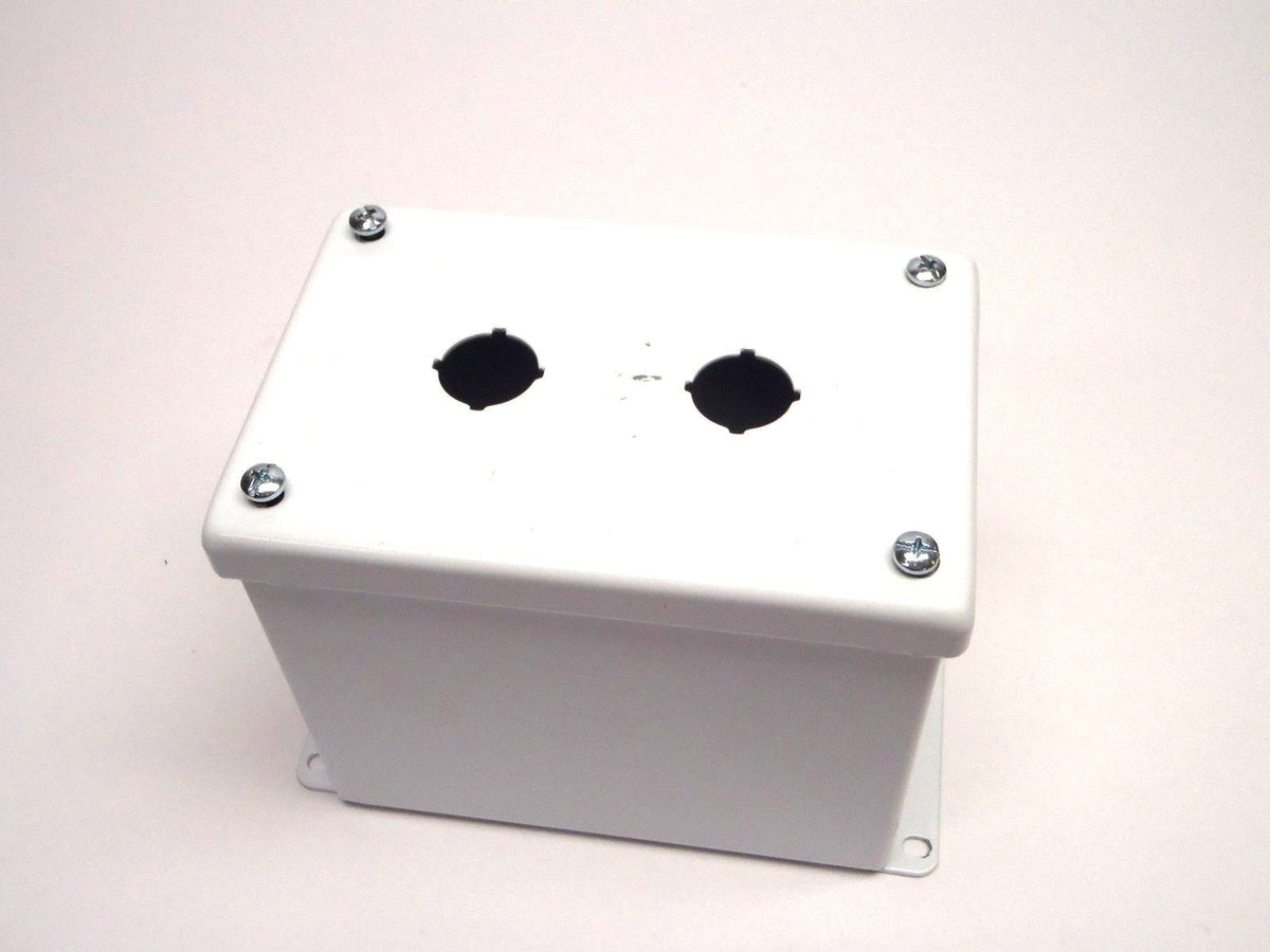Deep 2 Hole Pushbutton Enclosure | Hoffman E2PBXM/SPL White - New – Open box - Maverick Industrial Sales