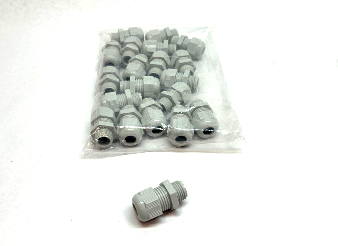 M16x1.5 | Nylon Grey Cable Gland, Straight Electrical Box Fitting, LOT OF 20 - New – Open box - Maverick Industrial Sales
