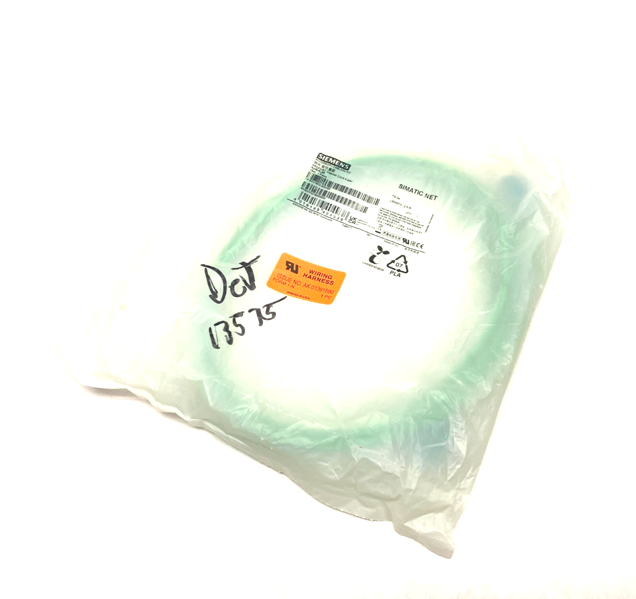 Siemens 6XV1870-3QH20 PROFINET Ethernet TP Cordset RJ45 to RJ45 CAT6A 2m - Maverick Industrial Sales