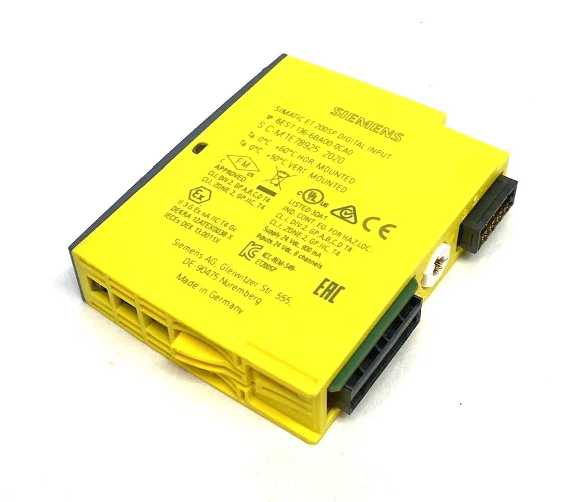 6ES7136-6BA00-0CA0 | Siemens SIMATIC ET 200SP Digital Input Module F-DI 8x 24 V DC - Used - Maverick Industrial Sales