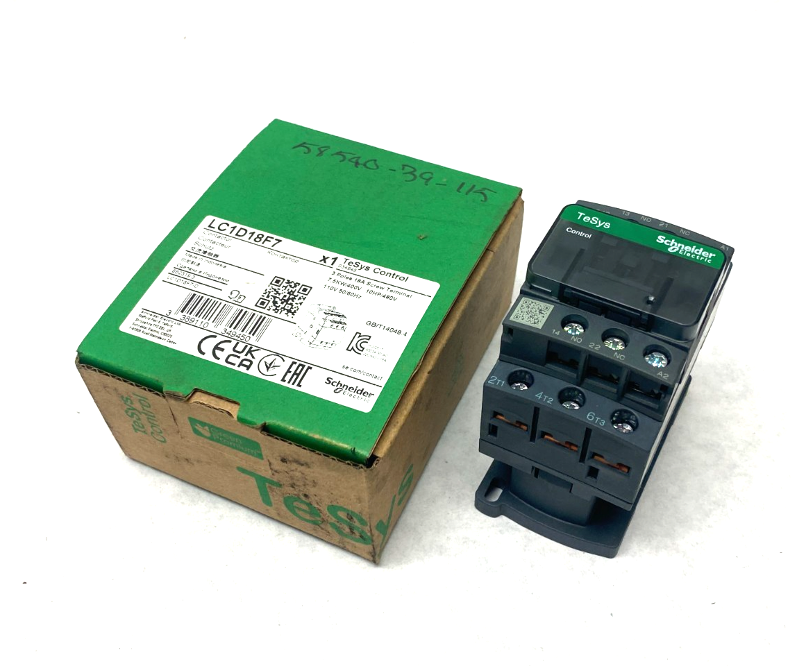 Schneider Electric LC1D18F7 TeSys Deca Nonreversing IEC Contactor 3-Pole - Maverick Industrial Sales