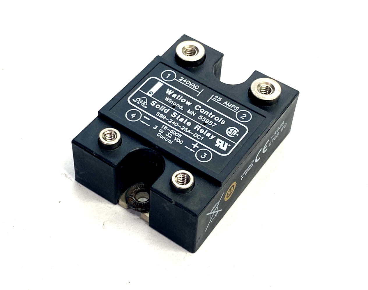 SSR-240-25A-DC1 | Watlow Solid State Relay 240VAC 25A, 3-32VDC - Used - Maverick Industrial Sales