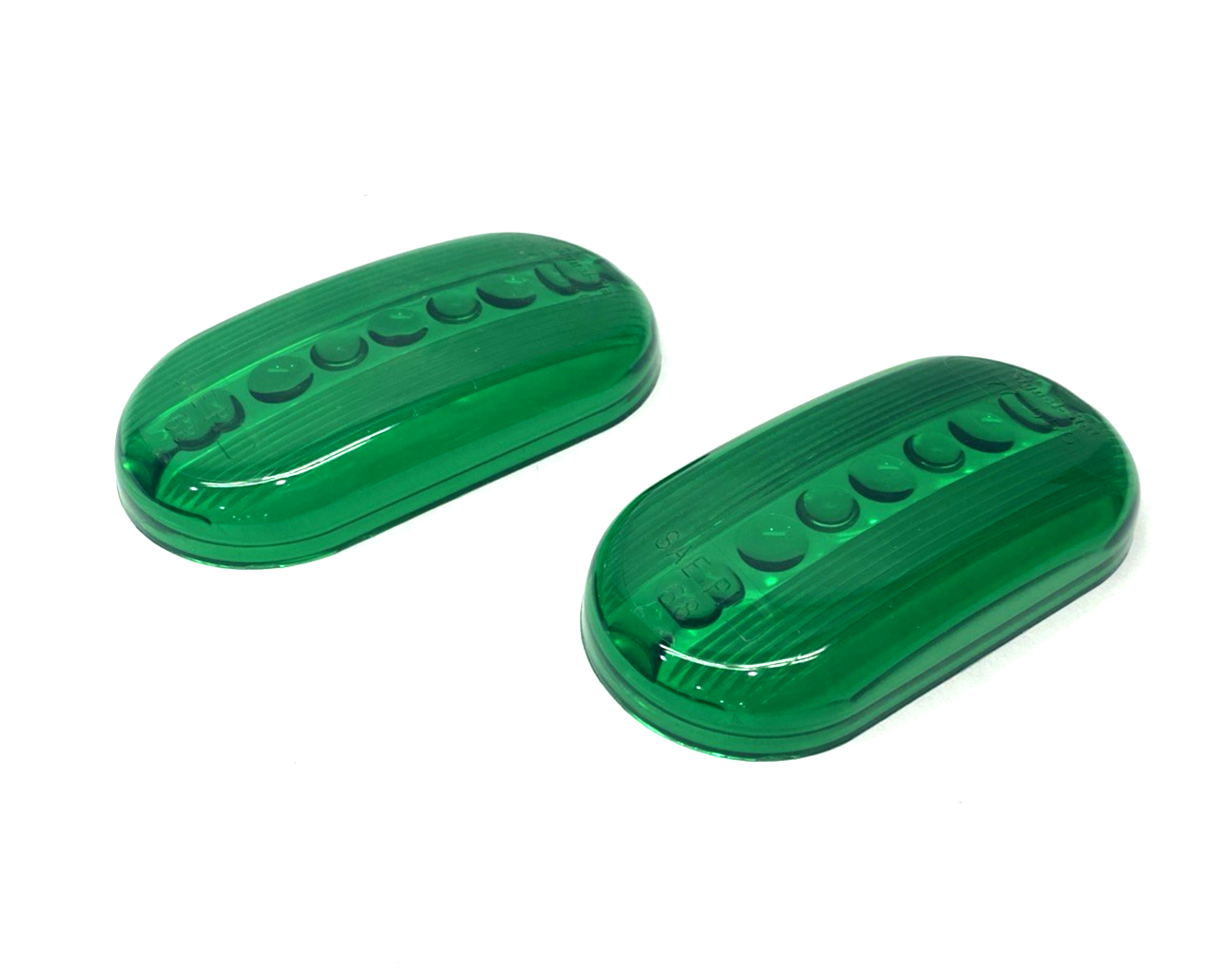 77-556 | Signal-Stat Green Oval Plastic Lens, SAE P1 68, LOT OF 2 - New – Open box - Maverick Industrial Sales